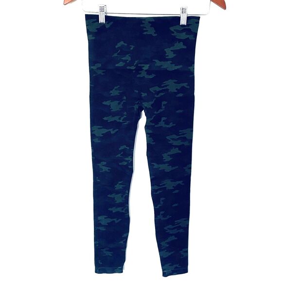 SPANX Look at Me Now Green Seamless Core and Tummy Control Camo Leggings Sz M - Picture 2 of 10